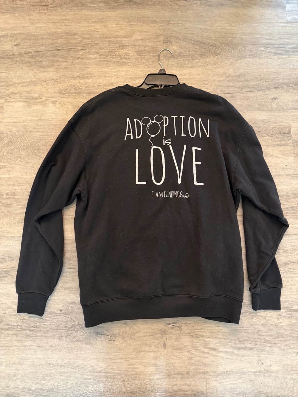 Adoption Is Love Black Graphic Crewneck Sweatshirt
